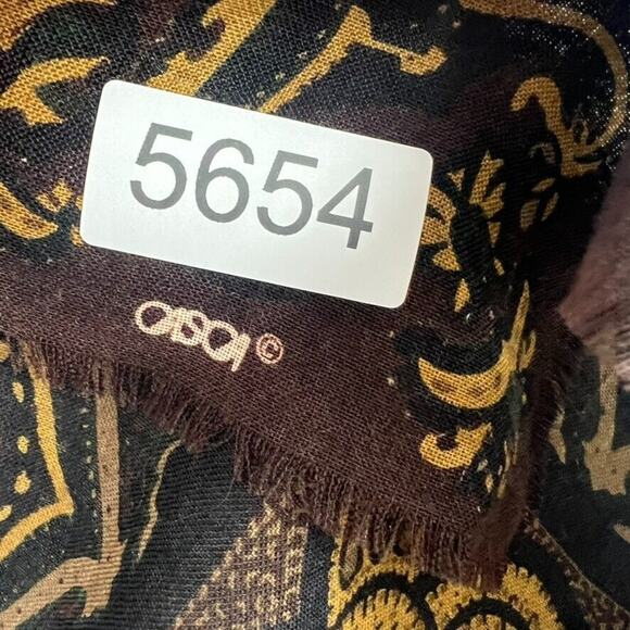 Casca Scarfs Scarf 100% Wool Brown Large 52"X 52" Paisley Fringe - Picture 8 of 8